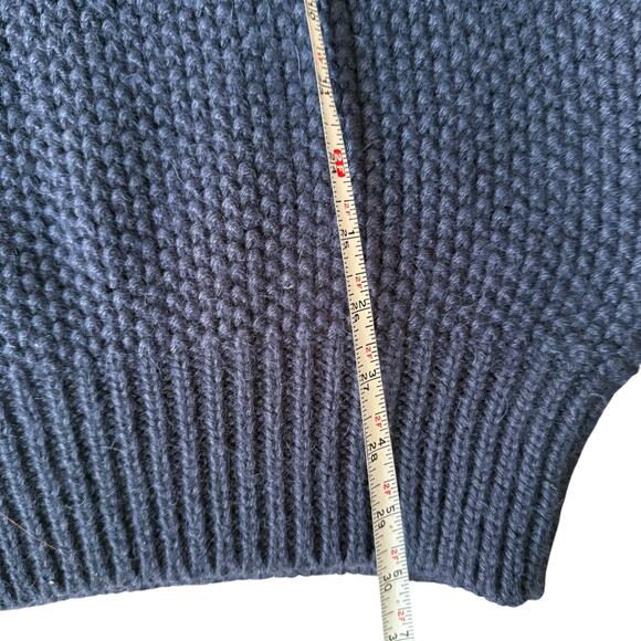 Sandro Alpaca Wool Cable Knit Sweater Navy Blue sz 3 US L - Picture 8 of 8